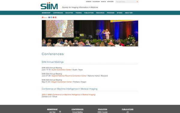 Conferences - Society for Imaging Informatics in Medicine