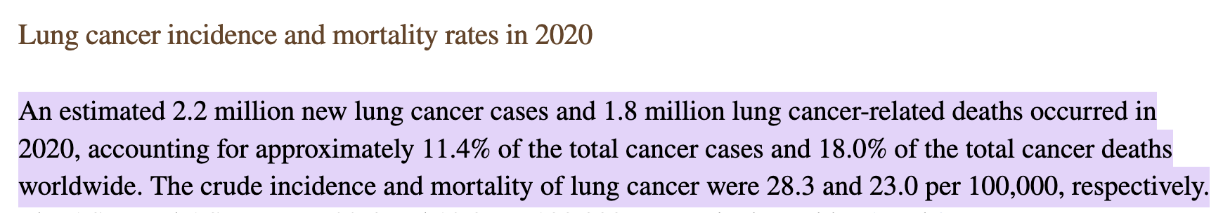 Lung Cancer Incidence