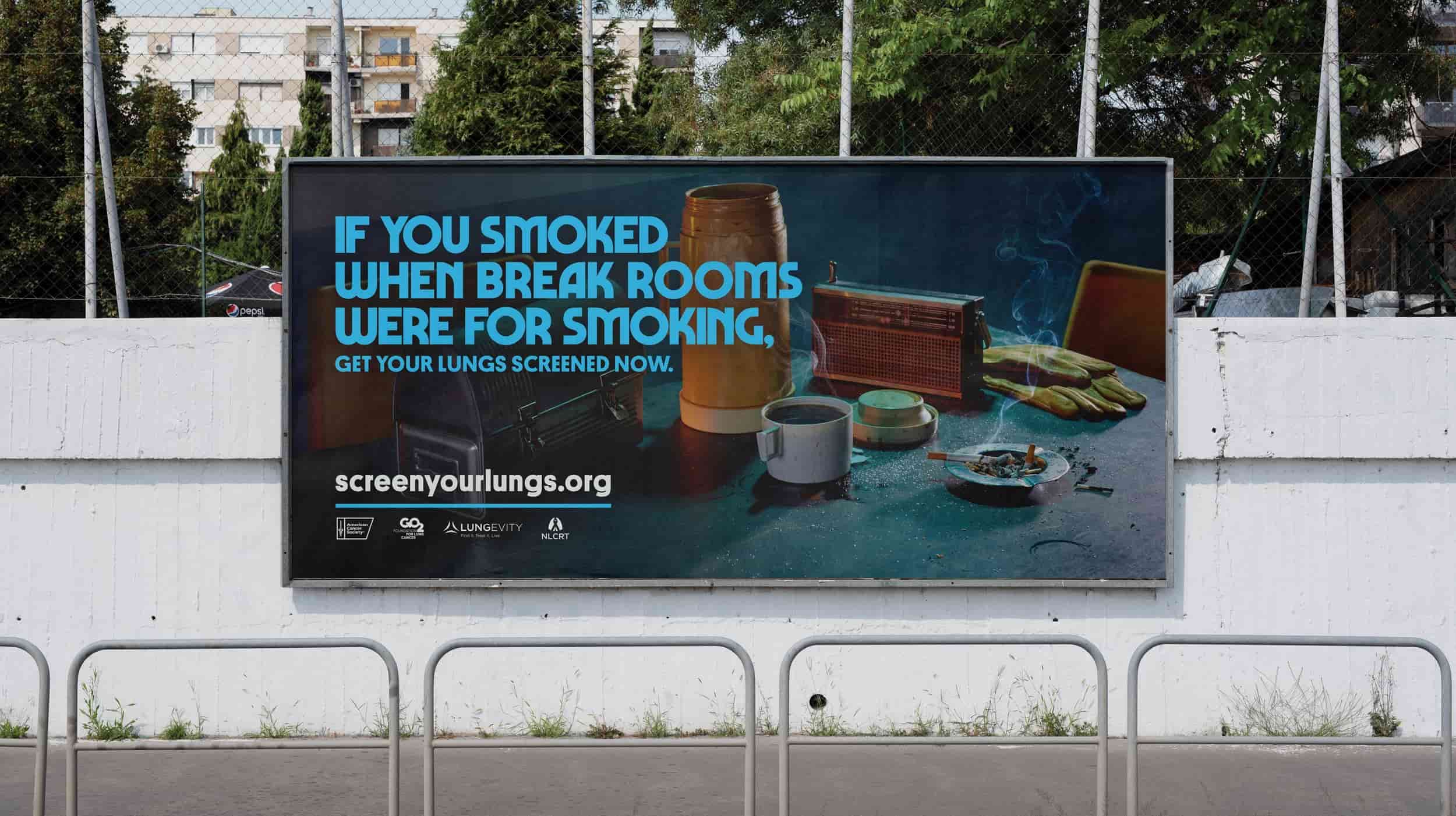 Lung cancer screening billboard